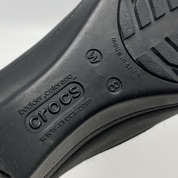 Crocs LYDIA Black Pumps 3" Wedge Heel Women's US 8 Platform Shoes Accent Bow - Picture 4 of 11